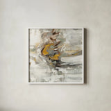 Amber Ring by Silvia Vassileva. Shown in a crisp white glass frame for a clean and minimalist style. Available as an archival giclee rolled canvas, fine art paper, or poster print. SKU 27120a.