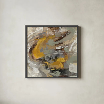 Amber Ring v2 by Silvia Vassileva. Shown in a sleek black glass frame for a contemporary gallery look. Available as an archival giclee rolled canvas, fine art paper, or poster print. SKU 28414a.