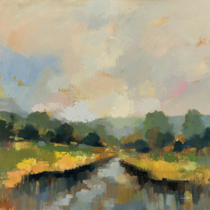 Amber Riverbank by Silvia Vassileva. SKU 89034a. Archival Giclee Fine art print for wall decor.