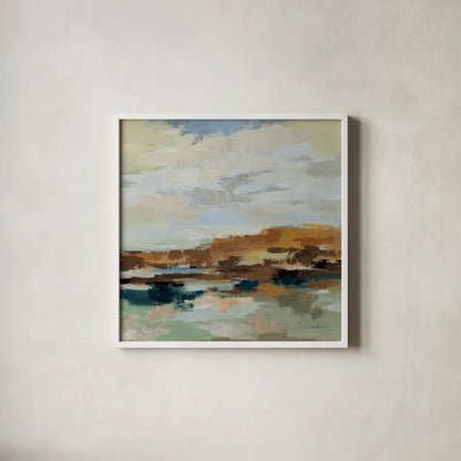 American West II by Silvia Vassileva. Shown in a crisp white glass frame for a clean and minimalist style. Available as an archival giclee rolled canvas, fine art paper, or poster print. SKU 97917a.