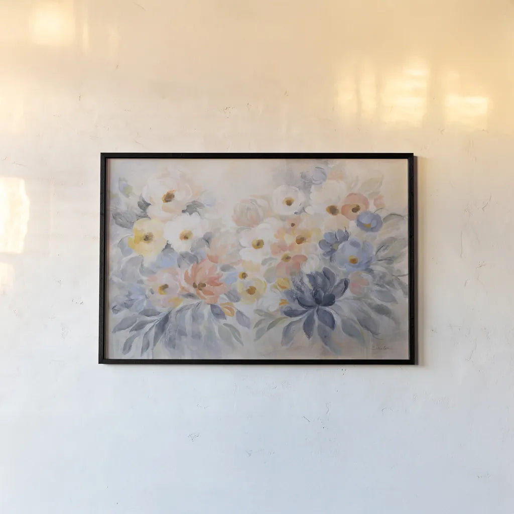 Among the April Flowers by Silvia Vassileva. shown as a paper print in a black flame. Available as a archival giclee rolled canvas, fine art paper, or poster print. SKU 88696i.