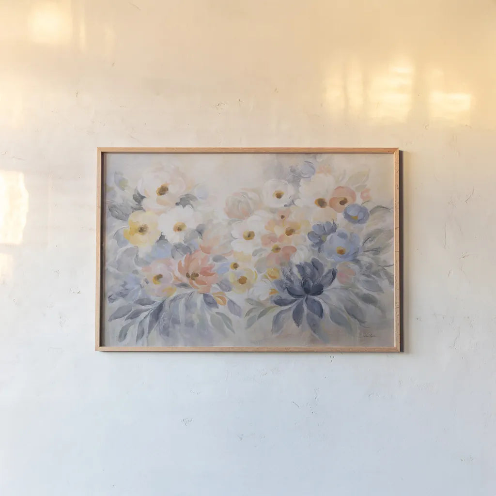 Among the April Flowers by Silvia Vassileva. shown as a paper print in a natural frame. Available as a archival giclee rolled canvas, fine art paper, or poster print. SKU 88696i.