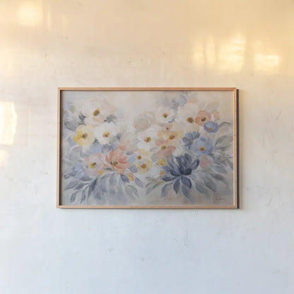 Among the April Flowers by Silvia Vassileva. shown as a paper print in a natural frame. Available as a archival giclee rolled canvas, fine art paper, or poster print. SKU 88696i.