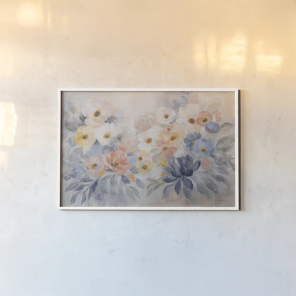 Among the April Flowers by Silvia Vassileva. shown as a paper print in a white frame. Available as a archival giclee rolled canvas, fine art paper, or poster print. SKU 88696i.