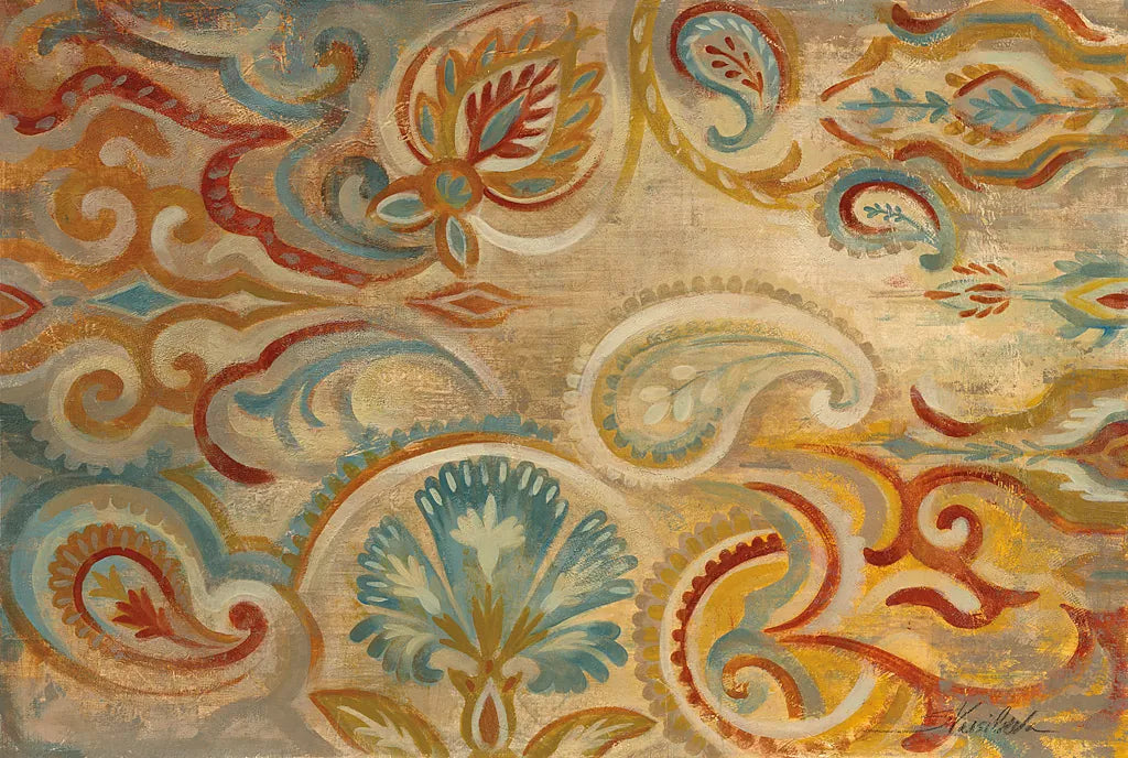 Antique Paisley by Silvia Vassileva. SKU 23756i. Archival Giclee Fine art print for wall decor.