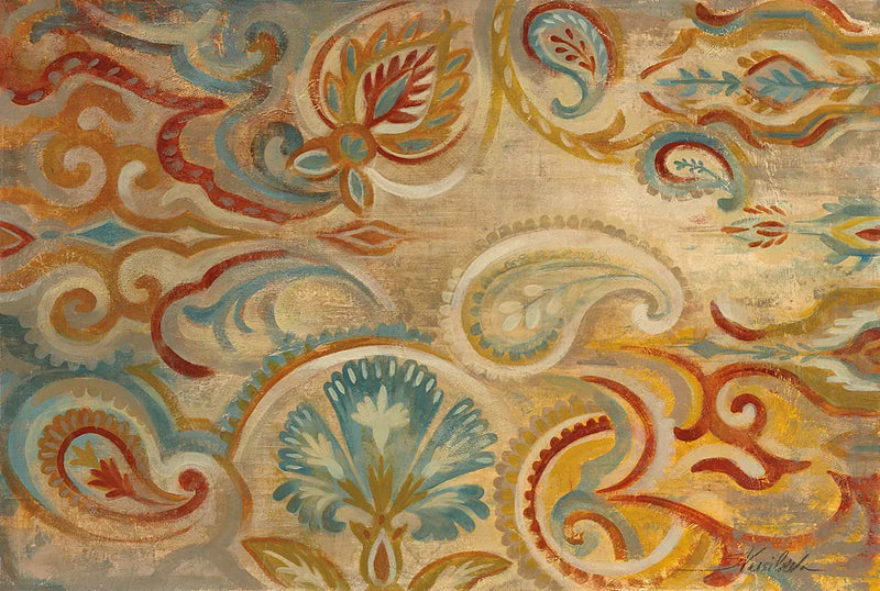 Antique Paisley by Silvia Vassileva. SKU 23756i. Archival Giclee Fine art print for wall decor.