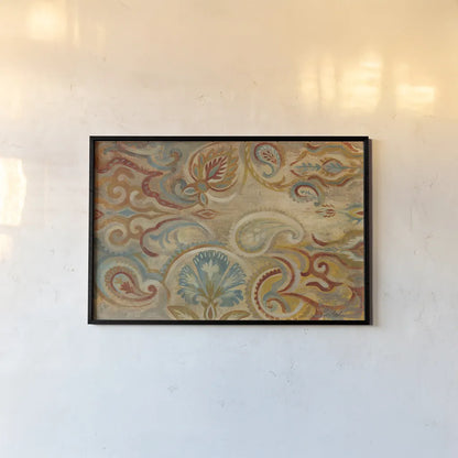 Antique Paisley by Silvia Vassileva. shown as a paper print in a black flame. Available as a archival giclee rolled canvas, fine art paper, or poster print. SKU 23756i.