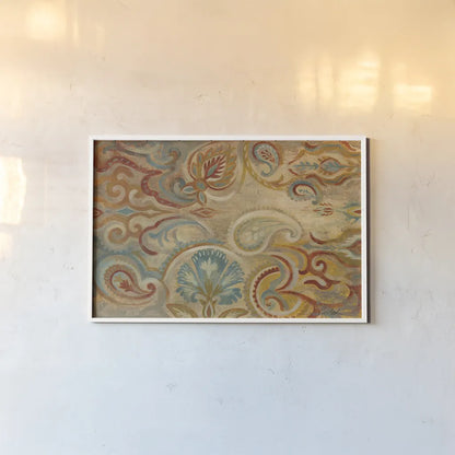 Antique Paisley by Silvia Vassileva. shown as a paper print in a white frame. Available as a archival giclee rolled canvas, fine art paper, or poster print. SKU 23756i.
