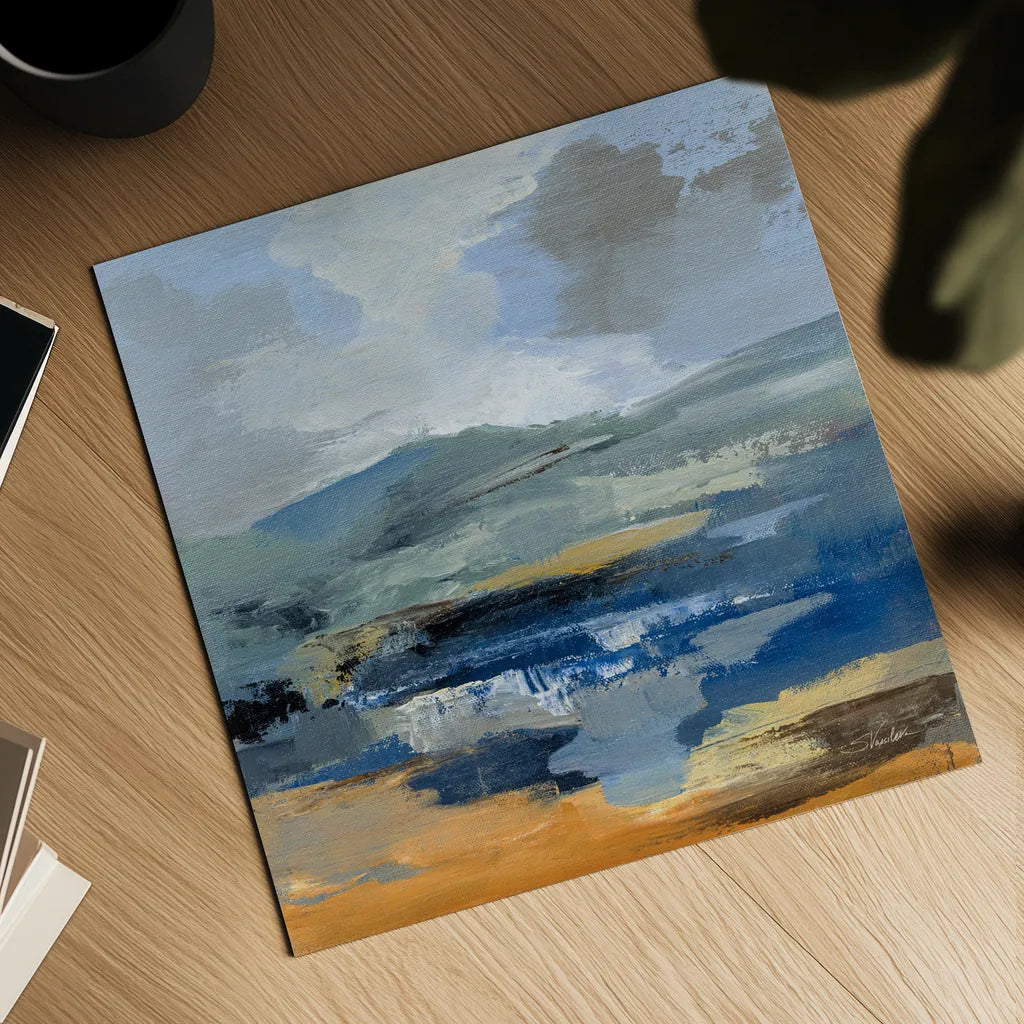 April Mountain River I by Silvia Vassileva. Shown as a detailed flat fine art print, highlighting archival giclee quality. Available as an archival giclee rolled canvas, fine art paper, or poster print. SKU 85385a.