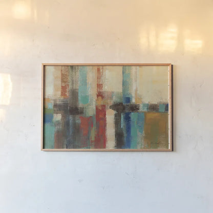 Aqua Horizon by Silvia Vassileva. shown as a paper print in a natural frame. Available as a archival giclee rolled canvas, fine art paper, or poster print. SKU 12945i.