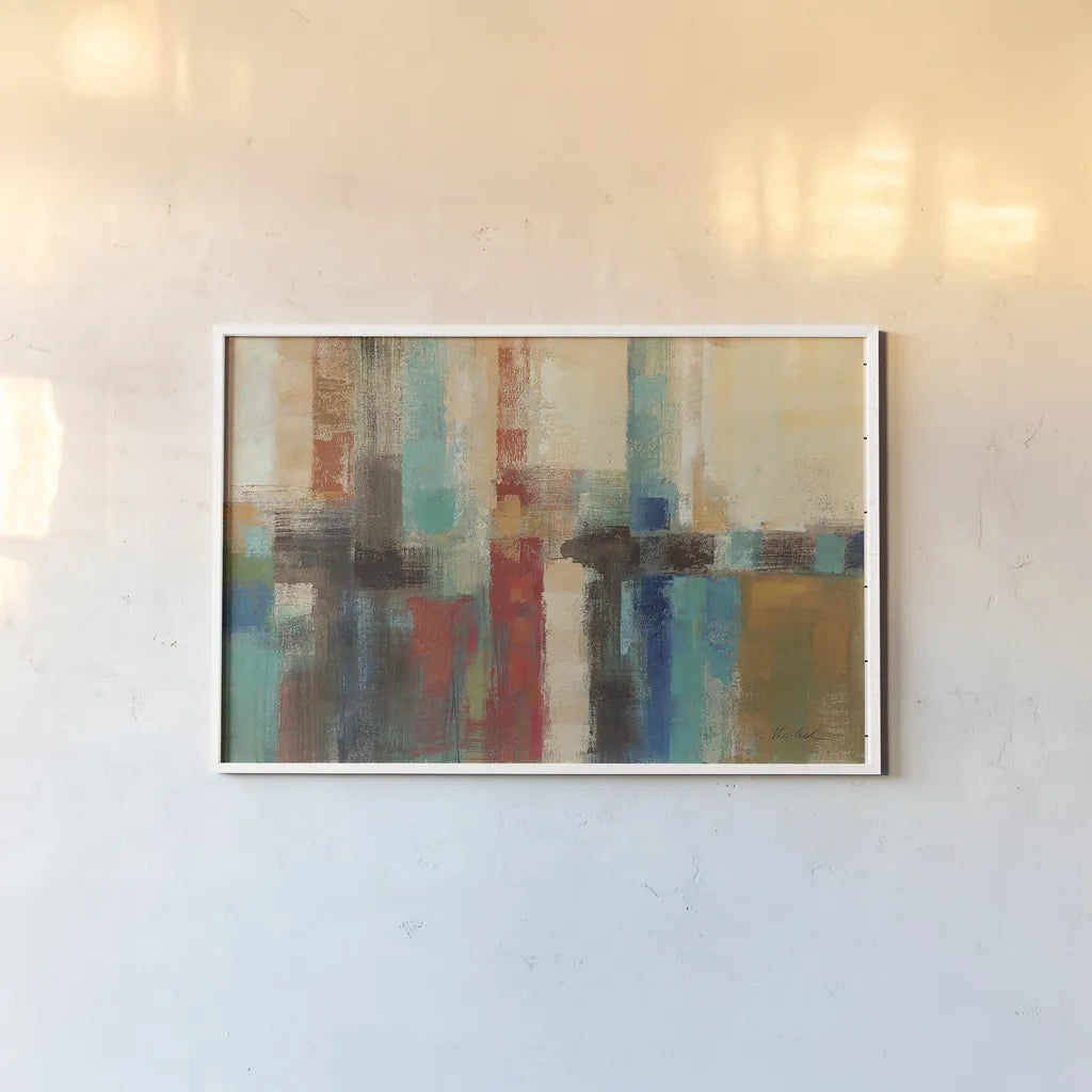 Aqua Horizon by Silvia Vassileva. shown as a paper print in a white frame. Available as a archival giclee rolled canvas, fine art paper, or poster print. SKU 12945i.