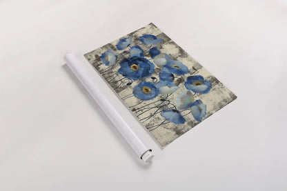 Aquamarine Floral by Silvia Vassileva. shown as a rolled paper print. Available as archival giclee rolled canvas, fine art paper, or poster print. SKU 7164i.