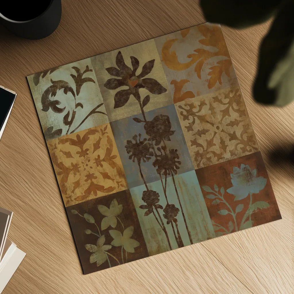 Arts and Crafts Tiles II by Silvia Vassileva. Shown as a detailed flat fine art print, highlighting archival giclee quality. Available as an archival giclee rolled canvas, fine art paper, or poster print. SKU 6523a.