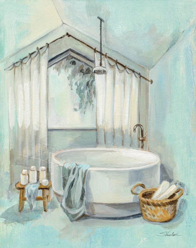 Attic Aqua Bathroom I by Silvia Vassileva