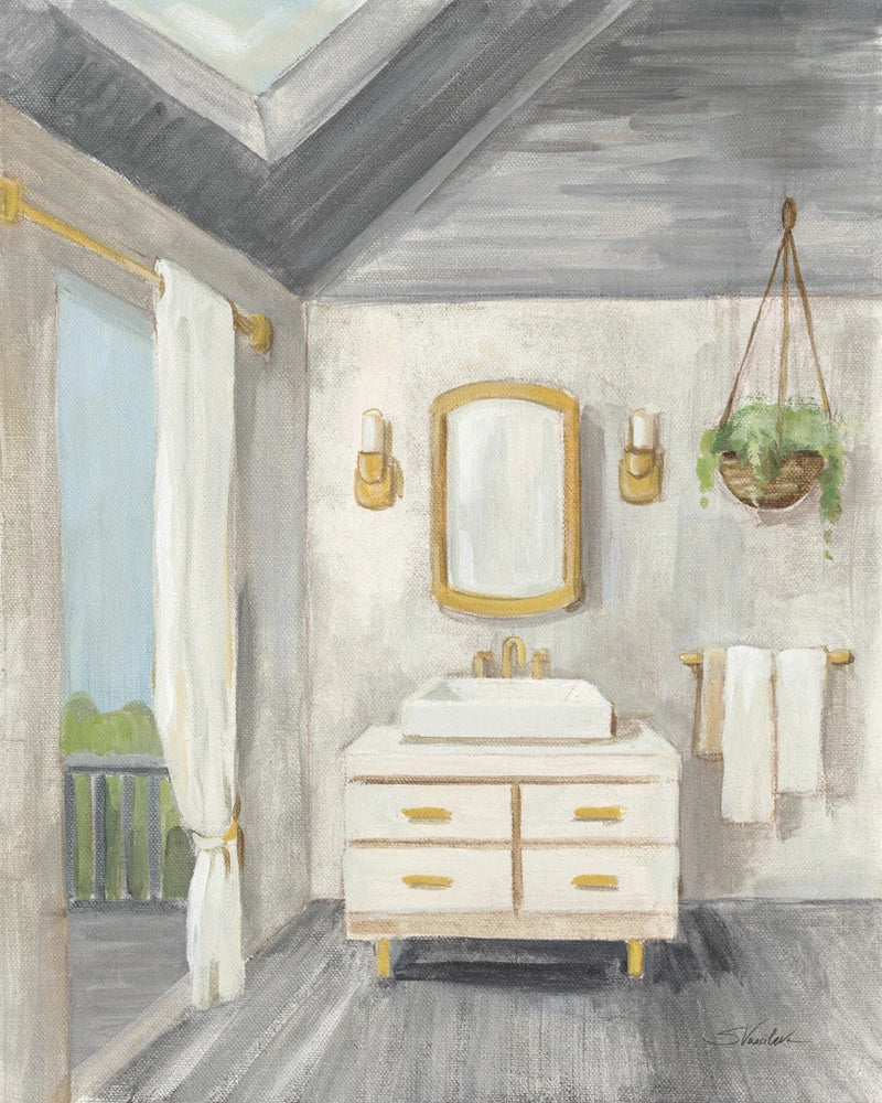 Attic Bathroom I Gray Wood by Silvia Vassileva