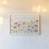 August Blooms I by Silvia Vassileva. shown as a paper print in a white frame. Available as a archival giclee rolled canvas, fine art paper, or poster print. SKU 76226i.