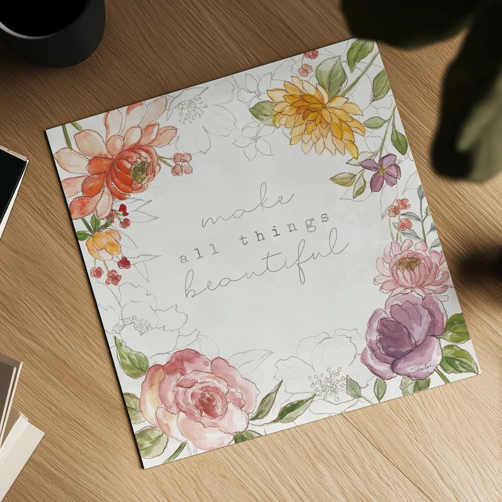 August Blooms IX by Silvia Vassileva. Shown as a detailed flat fine art print, highlighting archival giclee quality. Available as an archival giclee rolled canvas, fine art paper, or poster print. SKU 76234a.