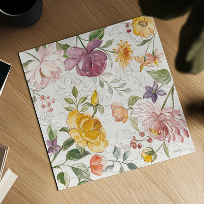 August Blooms VI by Silvia Vassileva. Shown as a detailed flat fine art print, highlighting archival giclee quality. Available as an archival giclee rolled canvas, fine art paper, or poster print. SKU 76231a.