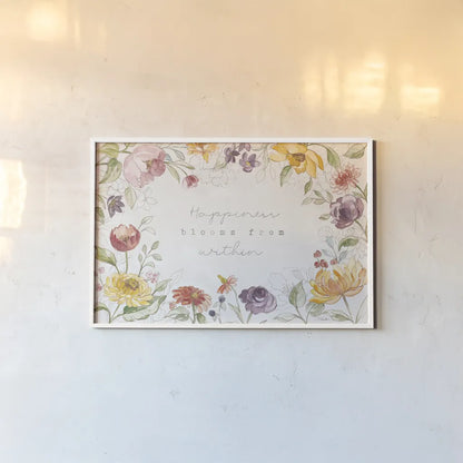 August Blooms VII by Silvia Vassileva. shown as a paper print in a white frame. Available as a archival giclee rolled canvas, fine art paper, or poster print. SKU 76232i.