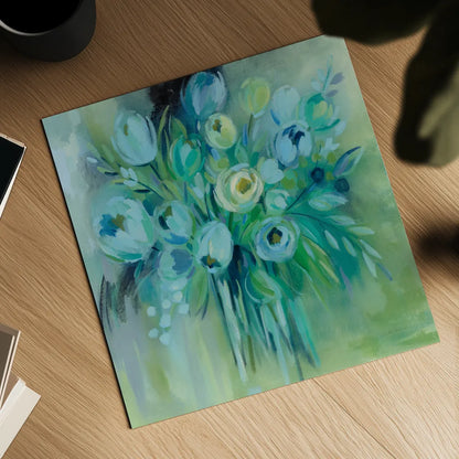 Aurora Borealis Florals by Silvia Vassileva. Shown as a detailed flat fine art print, highlighting archival giclee quality. Available as an archival giclee rolled canvas, fine art paper, or poster print. SKU 59953a.