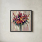 Autumn Bouquet by Silvia Vassileva. Shown in a sleek black glass frame for a contemporary gallery look. Available as an archival giclee rolled canvas, fine art paper, or poster print. SKU 47326a.