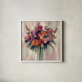 Autumn Bouquet by Silvia Vassileva. Shown in a crisp white glass frame for a clean and minimalist style. Available as an archival giclee rolled canvas, fine art paper, or poster print. SKU 47326a.