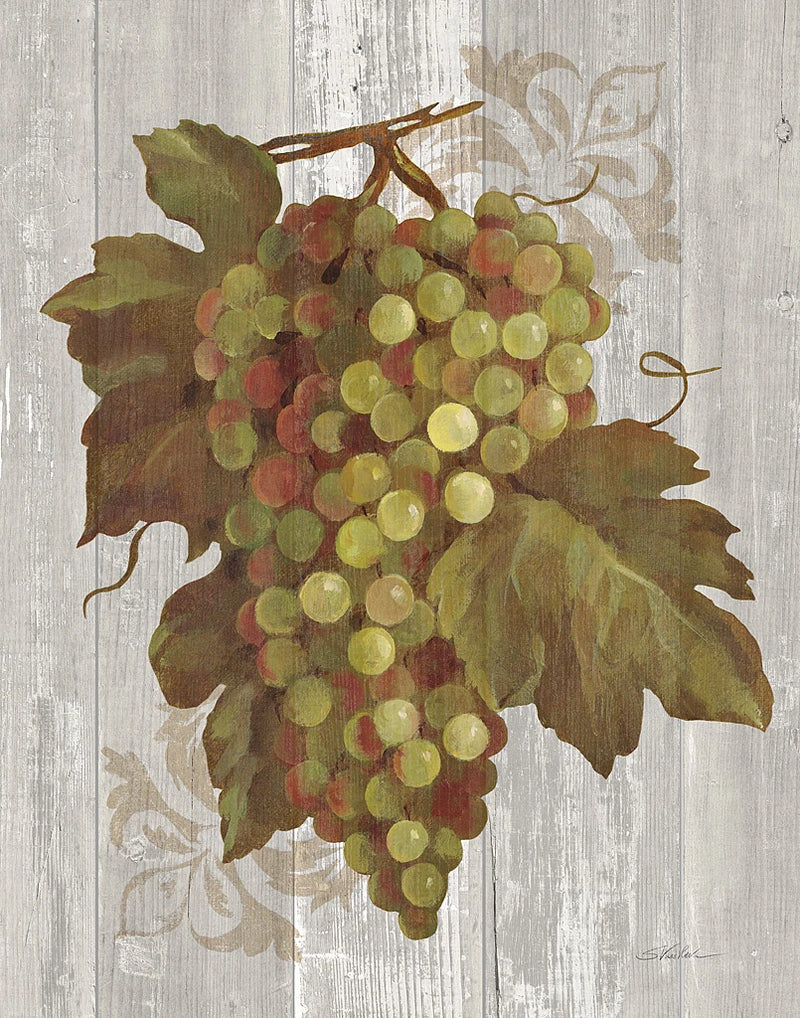 Autumn Grapes II on Wood by Silvia Vassileva