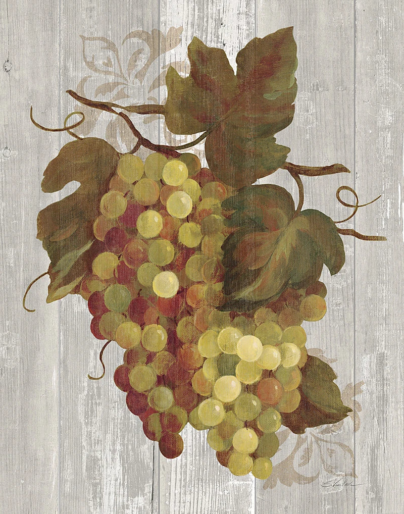 Autumn Grapes IV on Wood by Silvia Vassileva
