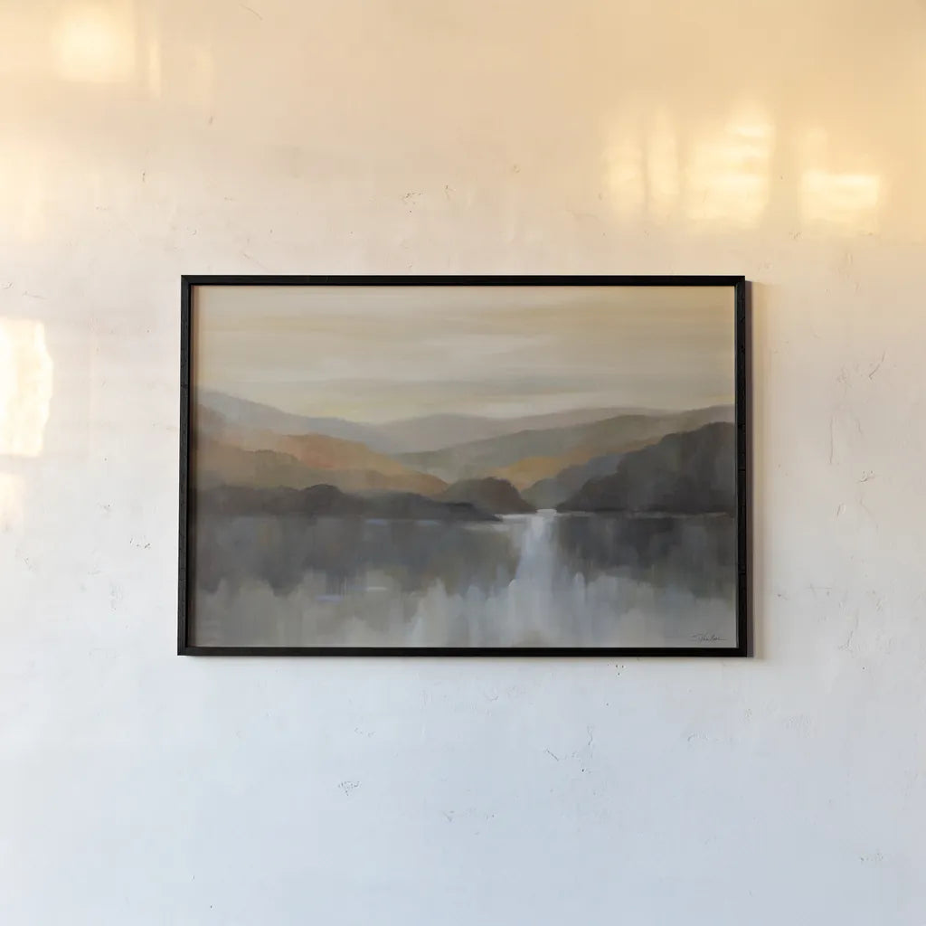 Autumn Path by Silvia Vassileva. shown as a paper print in a black flame. Available as a archival giclee rolled canvas, fine art paper, or poster print. SKU 94419i.