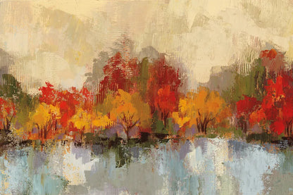 Autumn River Reflection by Silvia Vassileva. SKU 58439i. Archival Giclee Fine art print for wall decor.