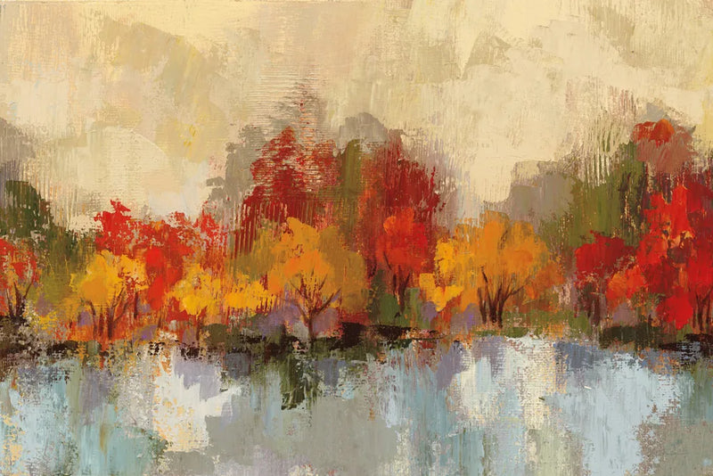 Autumn River Reflection by Silvia Vassileva. SKU 58439i. Archival Giclee Fine art print for wall decor.