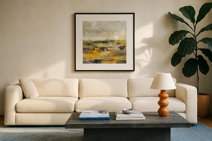 Before the Spring I by Silvia Vassileva. Displayed in a glass frame with matte in a clean modern living room. Available as an archival giclee rolled canvas, fine art paper, or poster print. SKU 85627a.