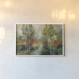 Birch Trees by Silvia Vassileva. shown as a paper print in a white frame. Available as a archival giclee rolled canvas, fine art paper, or poster print. SKU 102544i.