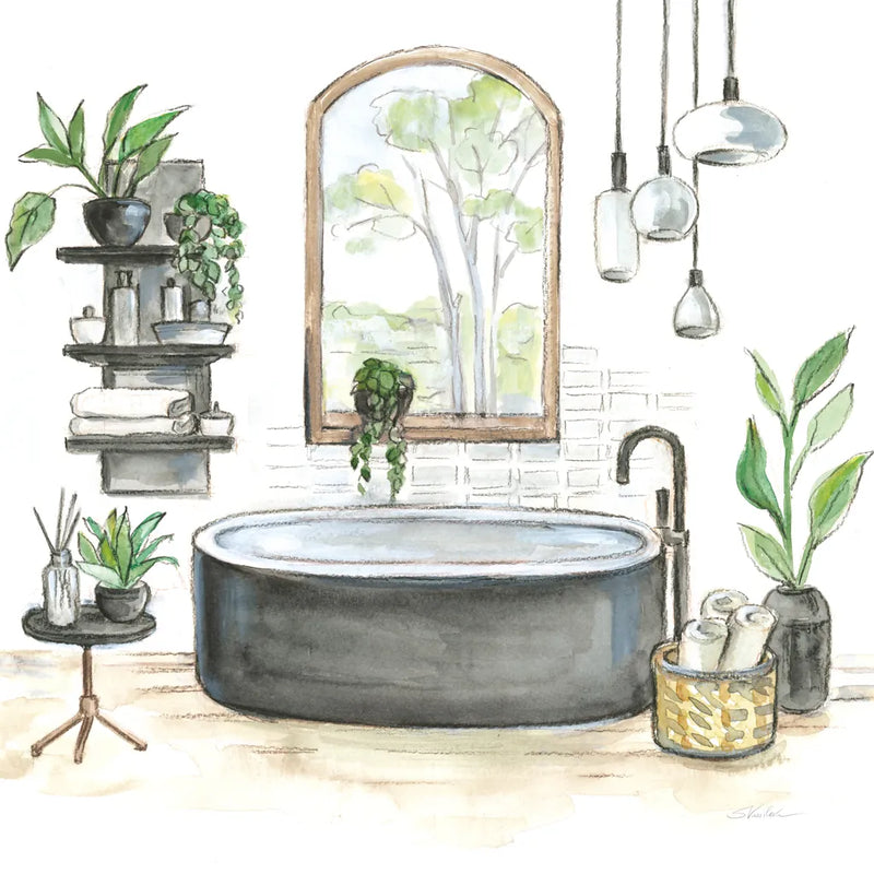 Black Bathtub I by Silvia Vassileva. SKU 63287a. Archival Giclee Fine art print for wall decor.