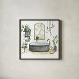 Black Bathtub I by Silvia Vassileva. Shown in a sleek black glass frame for a contemporary gallery look. Available as an archival giclee rolled canvas, fine art paper, or poster print. SKU 63287a.