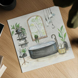 Black Bathtub I v2 by Silvia Vassileva. Shown as a detailed flat fine art print, highlighting archival giclee quality. Available as an archival giclee rolled canvas, fine art paper, or poster print. SKU 66623a.