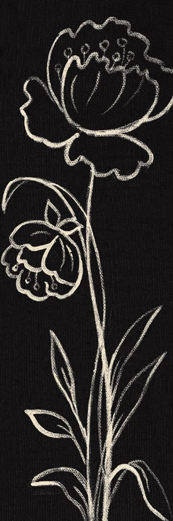 Black Floral II Crop by Silvia Vassileva