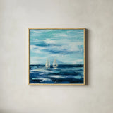 Black Sea I by Silvia Vassileva. Shown in a natural wood glass frame for a timeless modern aesthetic. Available as an archival giclee rolled canvas, fine art paper, or poster print. SKU 46656a.