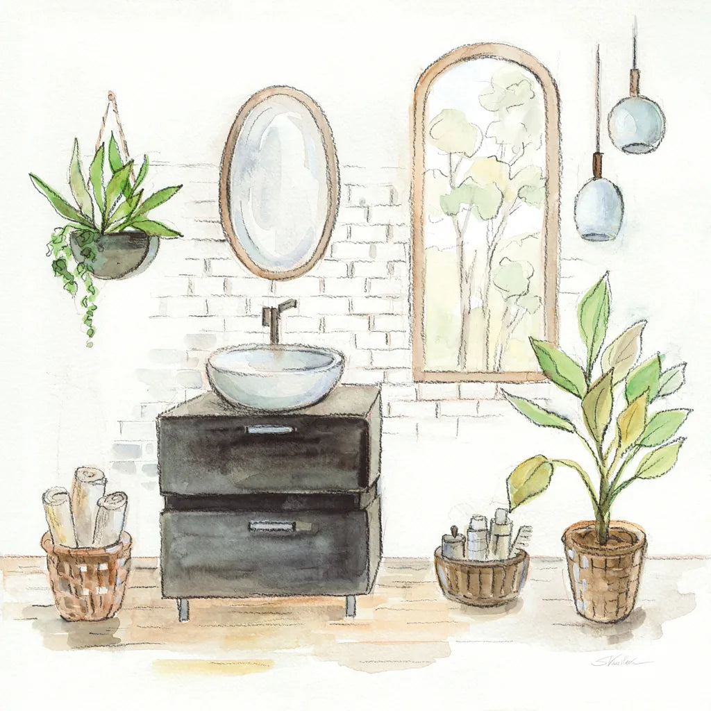 Black Sink by Silvia Vassileva. SKU 65780a. Archival Giclee Fine art print for wall decor.