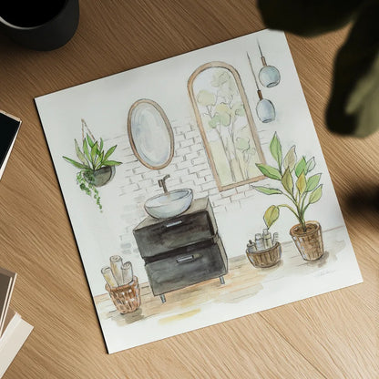 Black Sink by Silvia Vassileva. Shown as a detailed flat fine art print, highlighting archival giclee quality. Available as an archival giclee rolled canvas, fine art paper, or poster print. SKU 65780a.