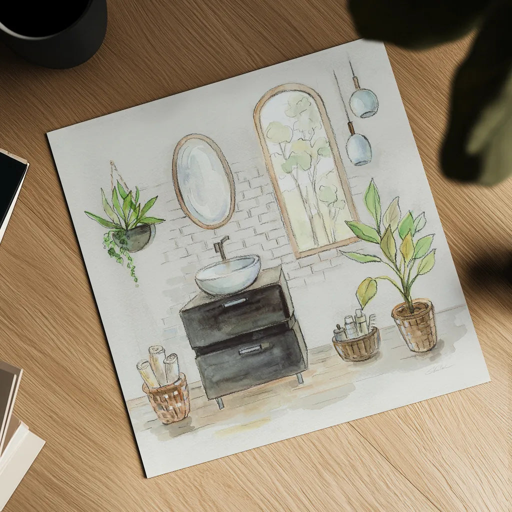 Black Sink v2 by Silvia Vassileva. Shown as a detailed flat fine art print, highlighting archival giclee quality. Available as an archival giclee rolled canvas, fine art paper, or poster print. SKU 66624a.