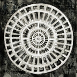 Black Textured Medallion by Silvia Vassileva. SKU 61847a. Archival Giclee Fine art print for wall decor.