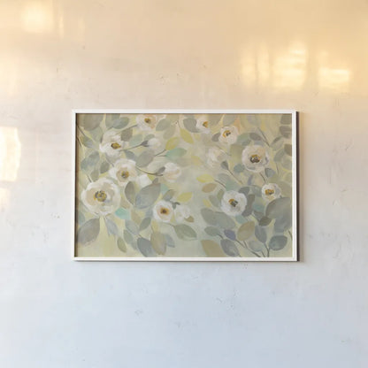 Blooming Branches by Silvia Vassileva. shown as a paper print in a white frame. Available as a archival giclee rolled canvas, fine art paper, or poster print. SKU 31692i.