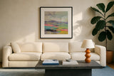 Blooming Field II by Silvia Vassileva. Displayed in a glass frame with matte in a clean modern living room. Available as an archival giclee rolled canvas, fine art paper, or poster print. SKU 79160a.