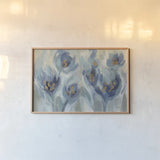 Blue Fairy Tale Floral III Light by Silvia Vassileva. shown as a paper print in a natural frame. Available as a archival giclee rolled canvas, fine art paper, or poster print. SKU 76389i.