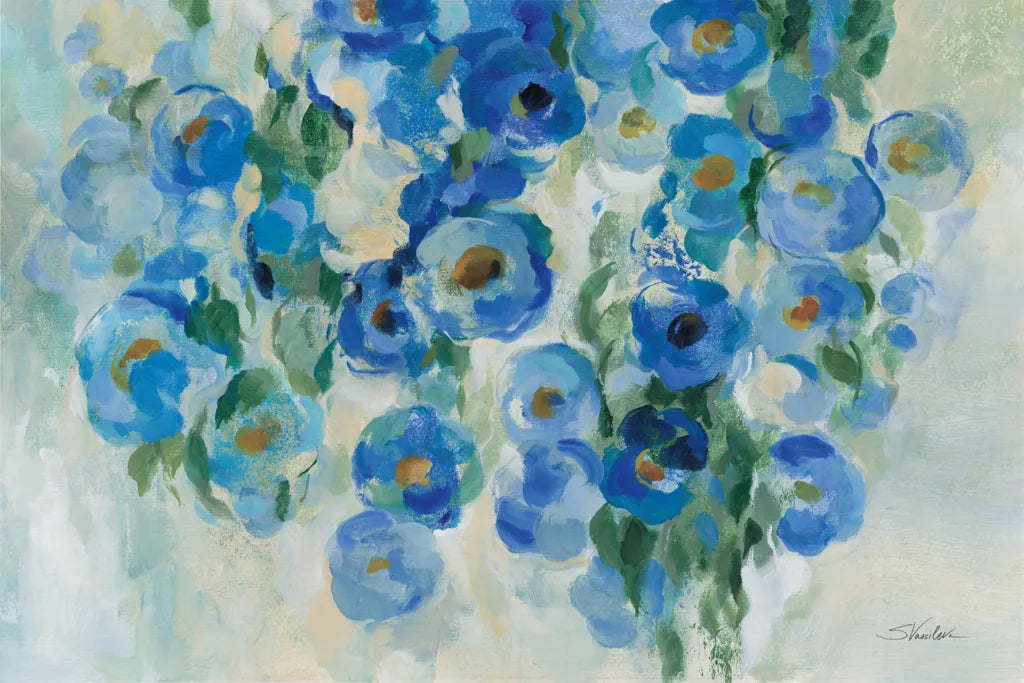 Blue Garden by Silvia Vassileva. SKU 97920i. Archival Giclee Fine art print for wall decor.