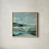 Blue Lagoon by Silvia Vassileva. Shown in a natural wood glass frame for a timeless modern aesthetic. Available as an archival giclee rolled canvas, fine art paper, or poster print. SKU 57257a.