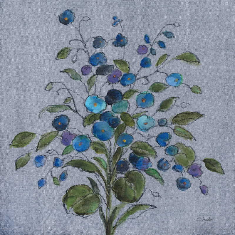 Blue Moody Floral by Silvia Vassileva