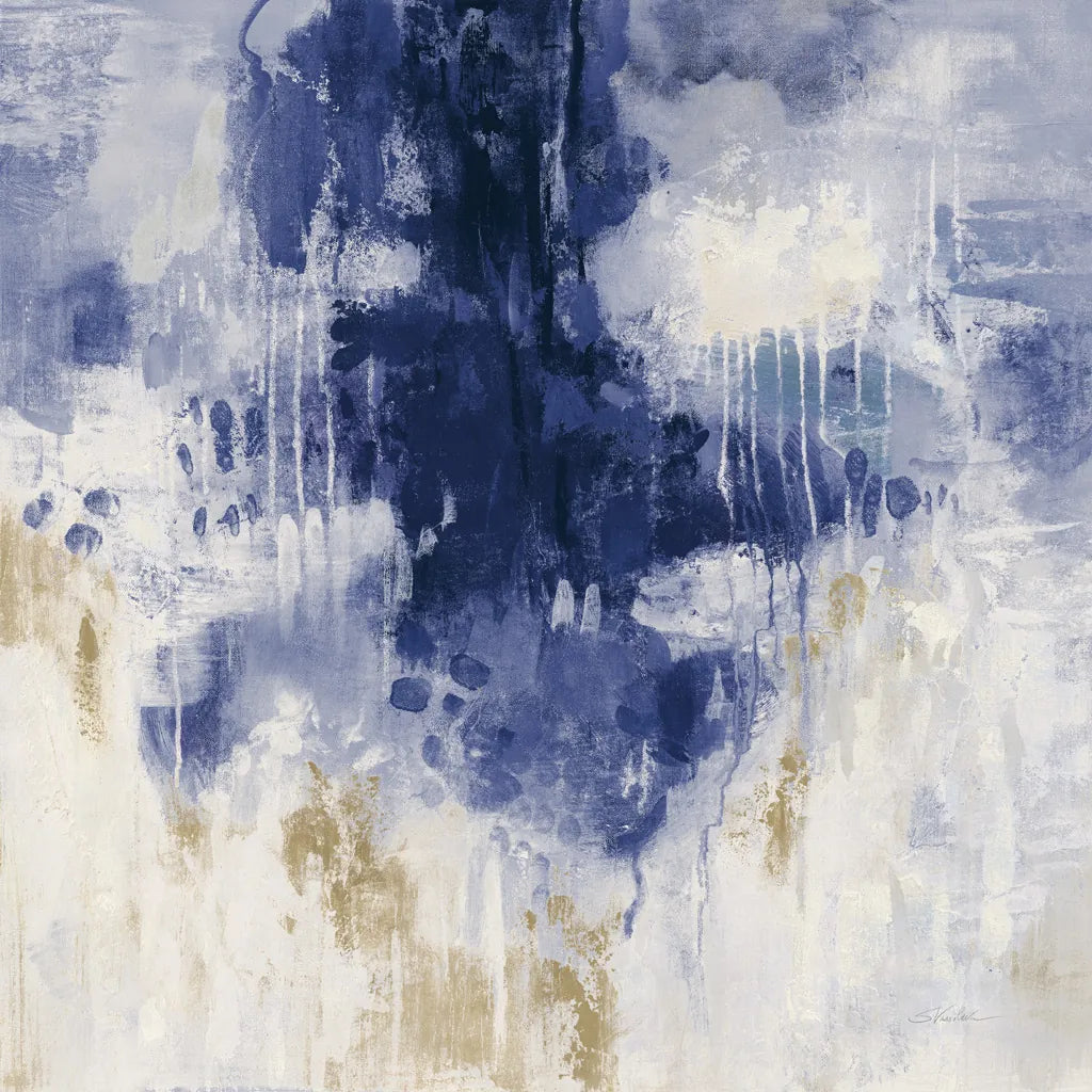 Blue Rain by Silvia Vassileva. SKU 44874a. Archival Giclee Fine art print for wall decor.