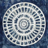 Blue Textured Medallion by Silvia Vassileva. SKU 57366a. Archival Giclee Fine art print for wall decor.